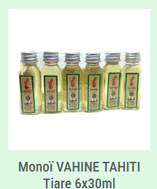 Pack Monoï Tiare Vahiné  6 x 30ml ,TOF