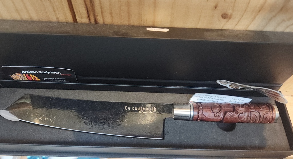 Couteau Chef nacre Bois de Rose,  POPA'ART