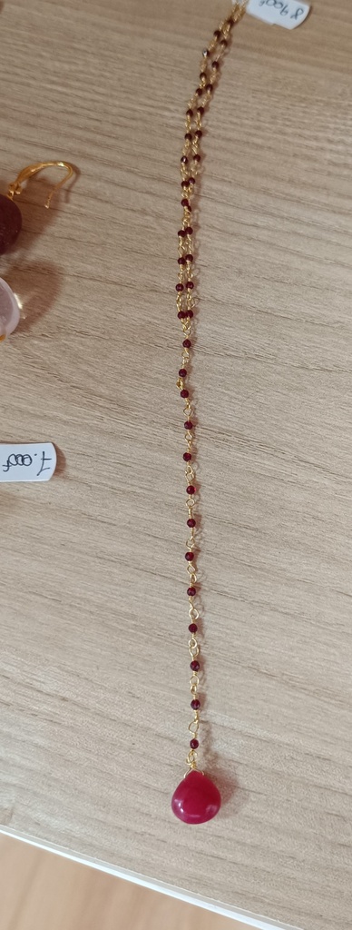 Sautoir ROSIE, Jade rouge, TROPIK