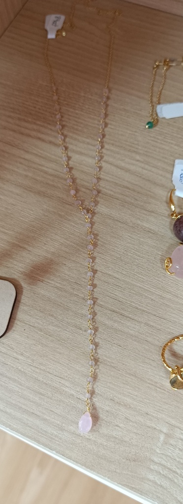 Sautoir MARIA, Jade rose, TROPIK TAHITI