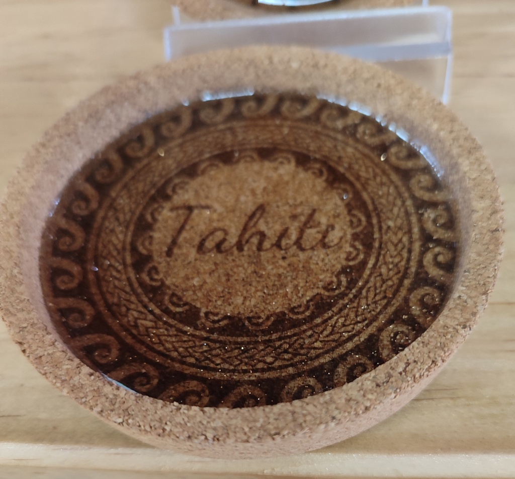 Dessous de verre avec résine , MON PETIT PARADIS      