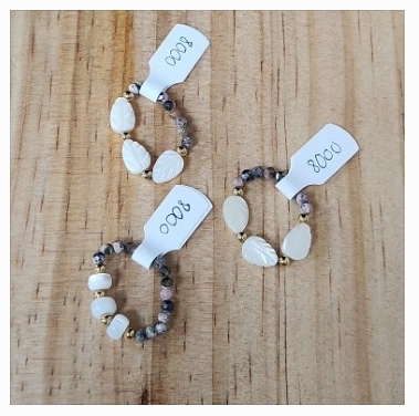 Bague nacre OA'OA x3, MON PETIT PARADIS        