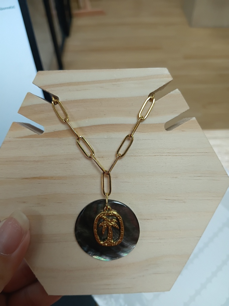 Collier Nacre / Palmier, MON PETIT PARADIS   
