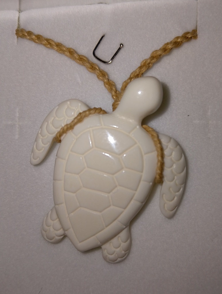 Collier grosse tortue os blanc naturelle, HOKAHEI PEARL  