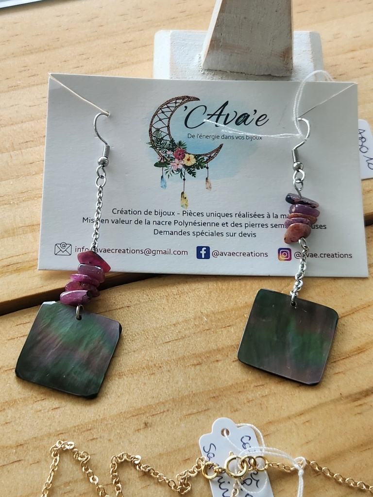 BO crohet IA carré rubis, AVA'E CREATION