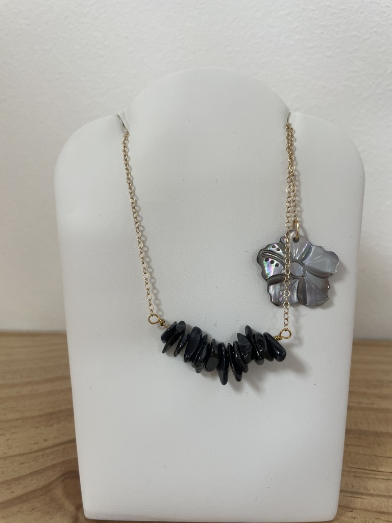 ACO13, Collier PO HIbiscus saphir, AVA'E