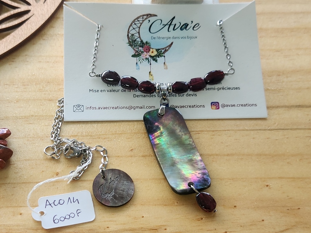 ACO14, Collier IA Gourmette grenat, AVA'E