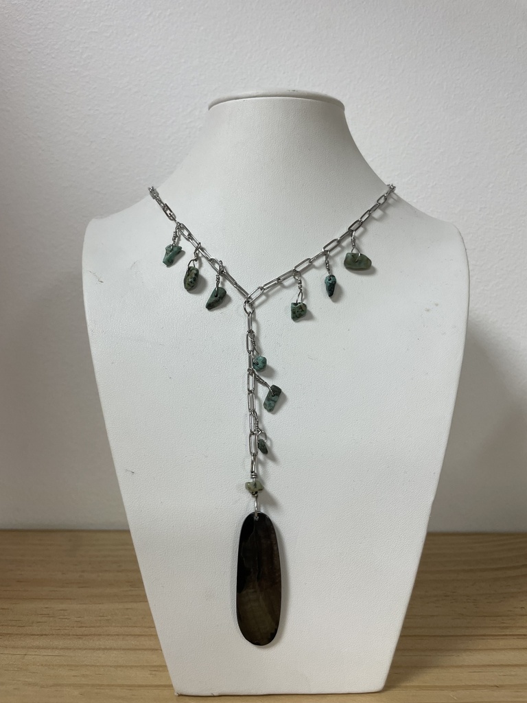 ACO16, Collier IA lamelle turquoise, AVA'E