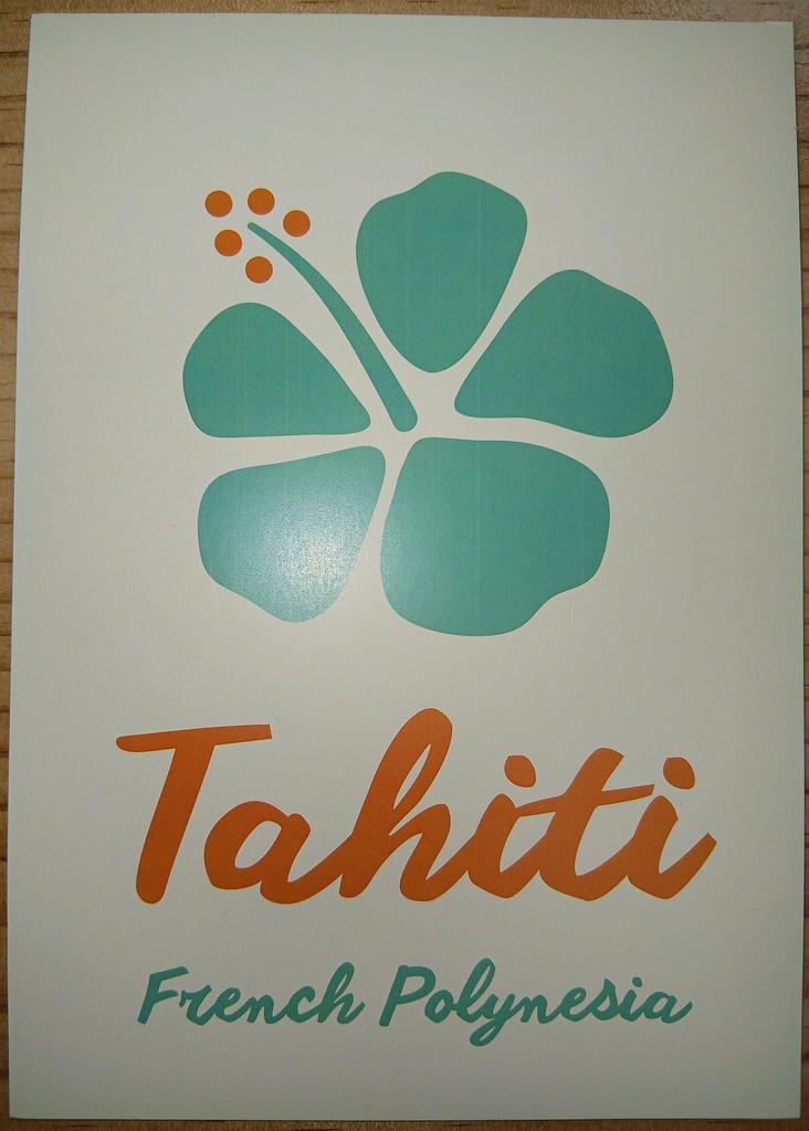 Affichette A5 TAHITI, SABLE BLANC