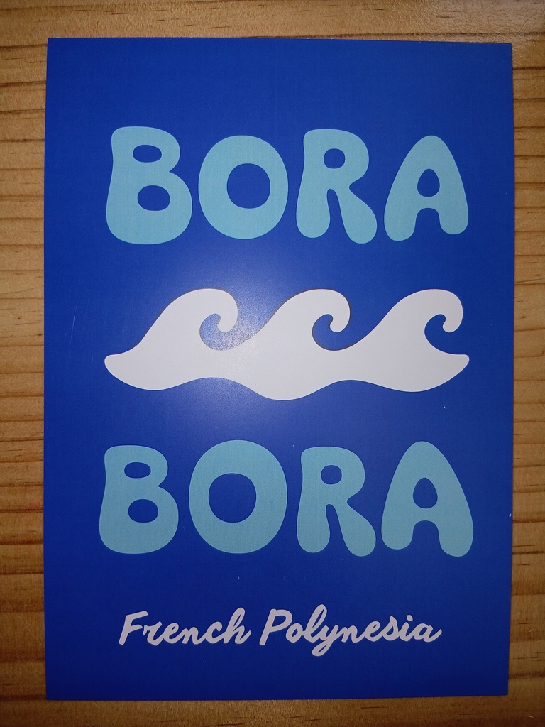 Affichette A5 BORA BORA, SABLE BLANC 