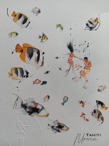 AQUANELL, Affiche A5 Poissons Tropicaux