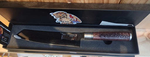 Couteau Chef Bois de Rose Gravure Côté,  POPA'ART 