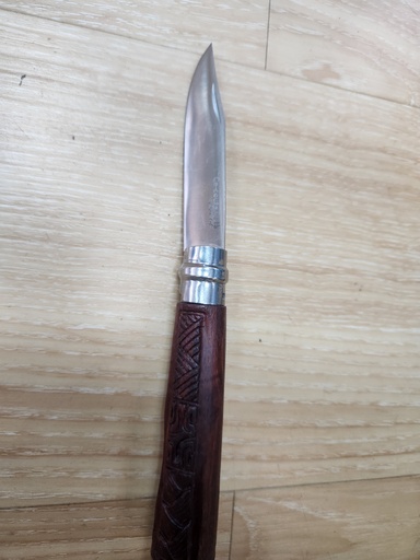 Couteau Pocket Gravure Côté en Bois de Rose,  POPA'ART