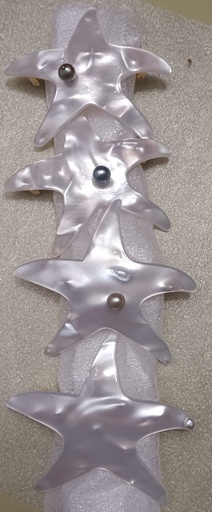 Hair Pin Moyenne Barette EDM & Nacre Blanche, FAFARU VIBRATION