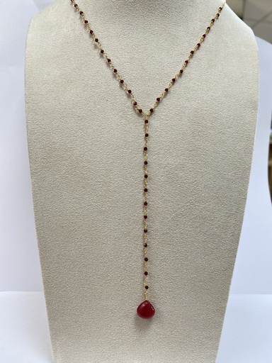 Sautoir ROSIE, Jade rouge, TROPIK