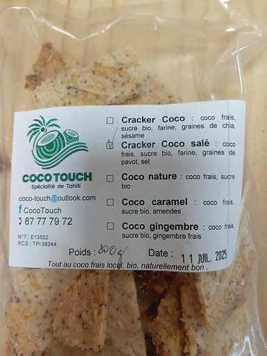 Crackers coco salé, COCOTOUCH