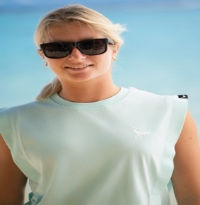 Debardeur Col Rond Whale Femme Bleu, MITI KINGDOM