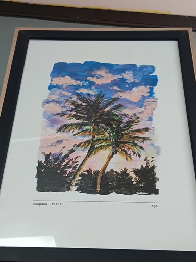 Cadre Affiche A4 Taapuna,Tahiti , APE  