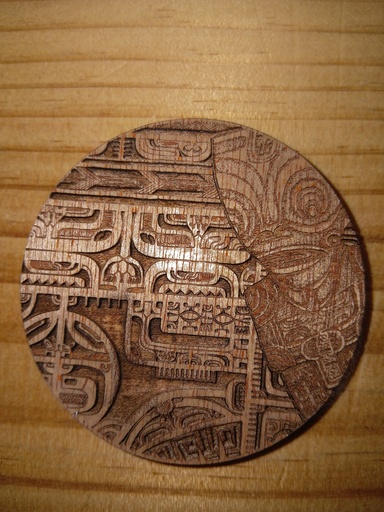 Magnet Rond Tribal Tiki, REVES DE TAHITI 