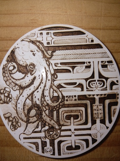 Magnet Rond Tribal Pieuvre, REVES DE TAHITI  
