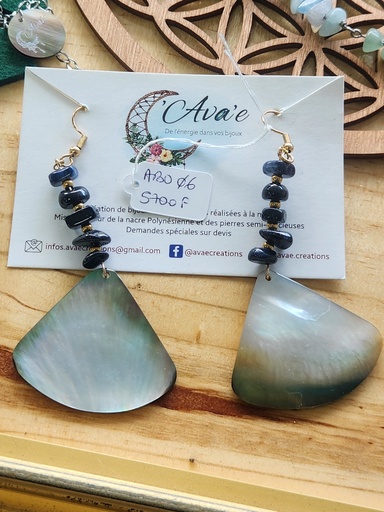 ABO06, BO Crochet ID triangle saphir,AVA'E