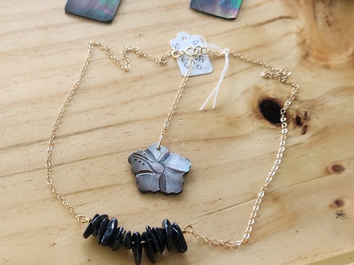 ACO13, Collier PO HIbiscus saphir, AVA'E