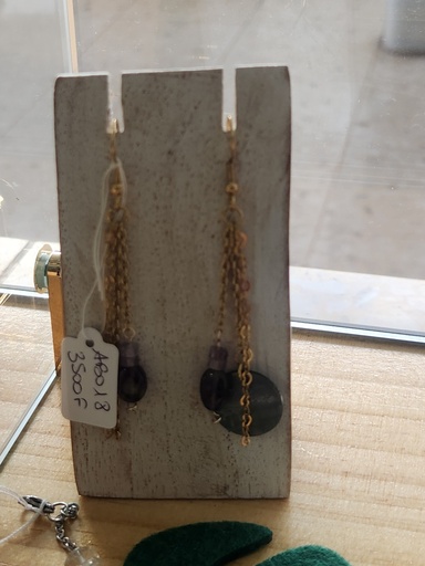 ABO18, BO crochet ID rond améthyste, AVA'E