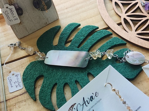 ABR19, Bracelet IA gourmette citrine, AVA'E